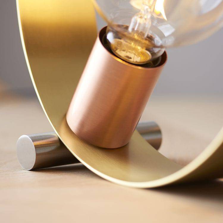 Hoop Table Lamp Brushed Brass/Copper/Nickel - Comet Lighting