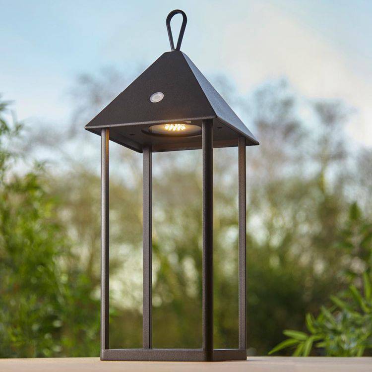 Hoot Large Touch Lantern Matt Black - Comet Lighting