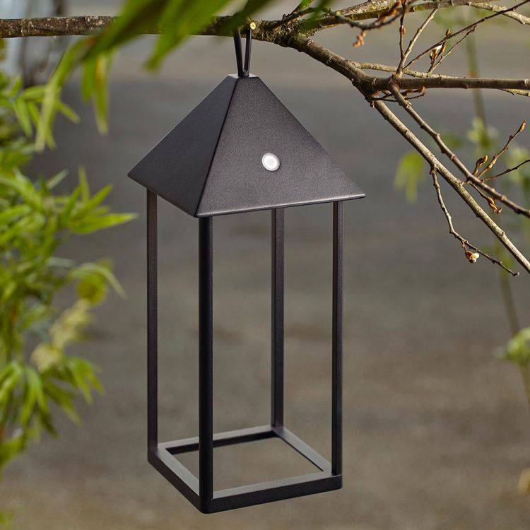 Hoot Large Touch Lantern Matt Black - Comet Lighting