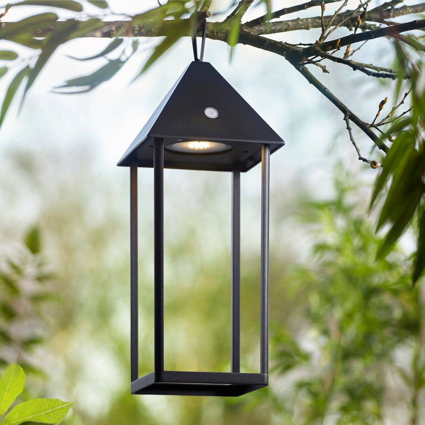 Hoot Large Touch Lantern Matt Black - Comet Lighting