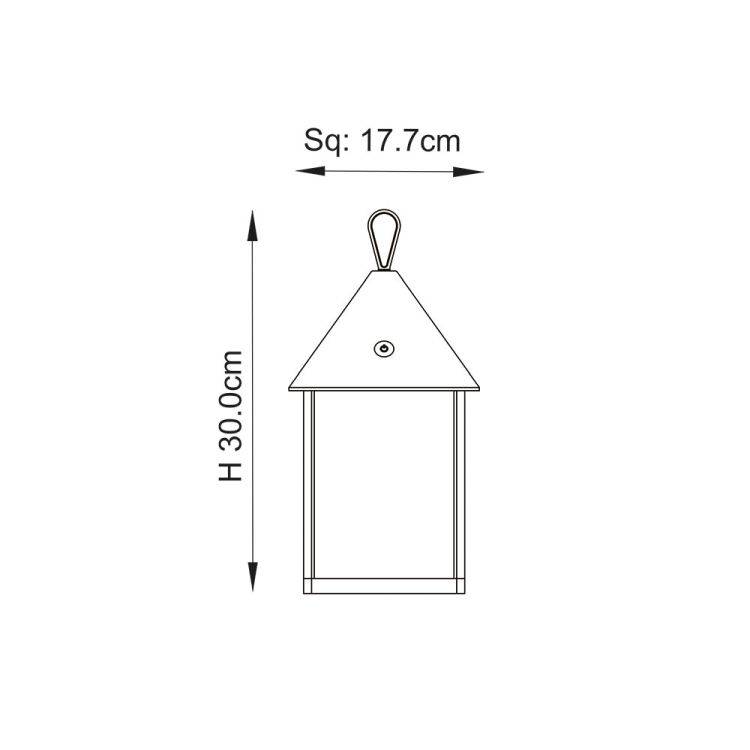 Hoot Medium Touch Lantern Matt Black - Comet Lighting