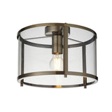 Hopton Flush Ceiling Light Antique Brass - Comet Lighting