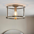 Hopton Flush Ceiling Light Antique Brass - Comet Lighting