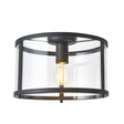 Hopton Flush Ceiling Light Matt Black - Comet Lighting