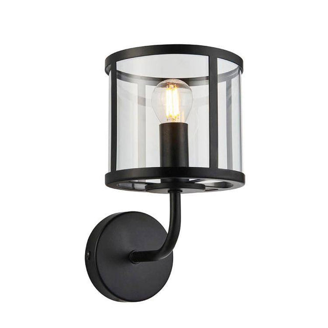 Hopton Wall Light Matt Black - Comet Lighting