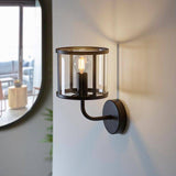 Hopton Wall Light Matt Black - Comet Lighting