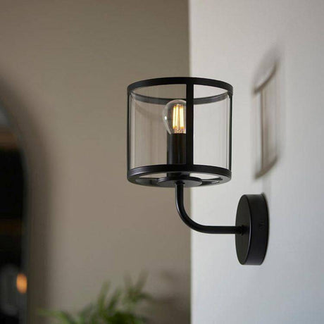 Hopton Wall Light Matt Black - Comet Lighting