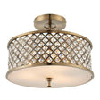 Hudson 3-Light Semi Flush Ceiling Light Antique Brass - Comet Lighting