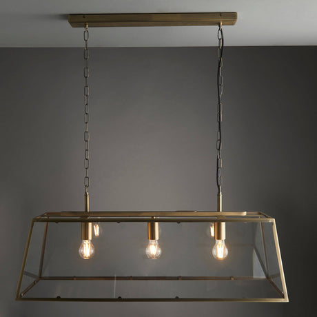 Hurst 3-Light Ceiling Pendant Antique Brass - Comet Lighting