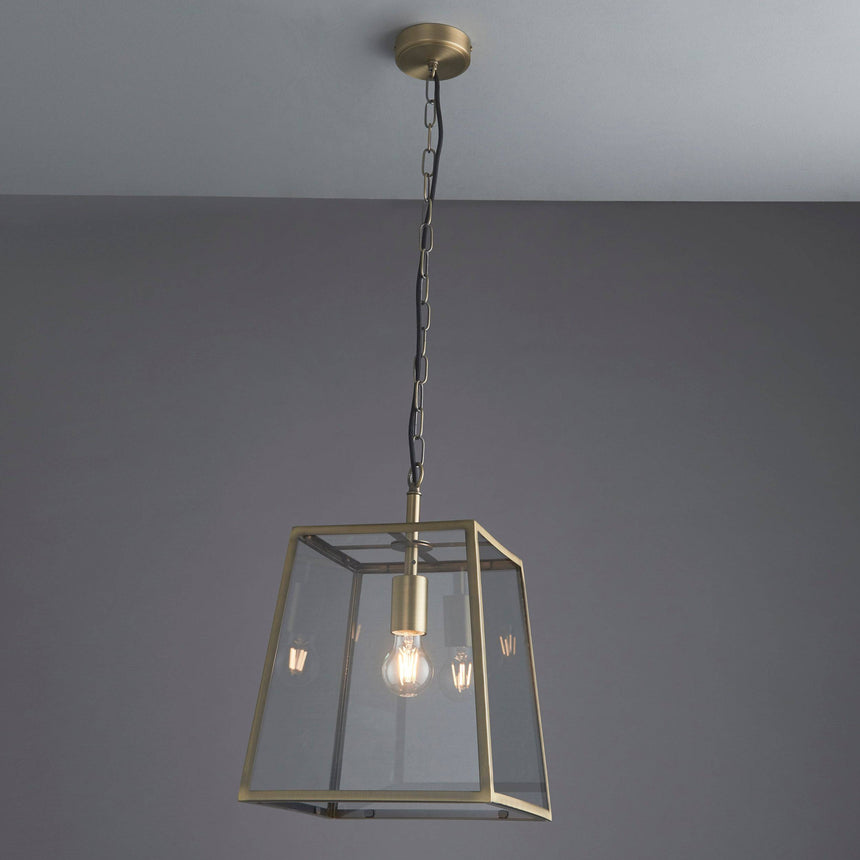 Hurst Ceiling Pendant Antique Brass - Comet Lighting