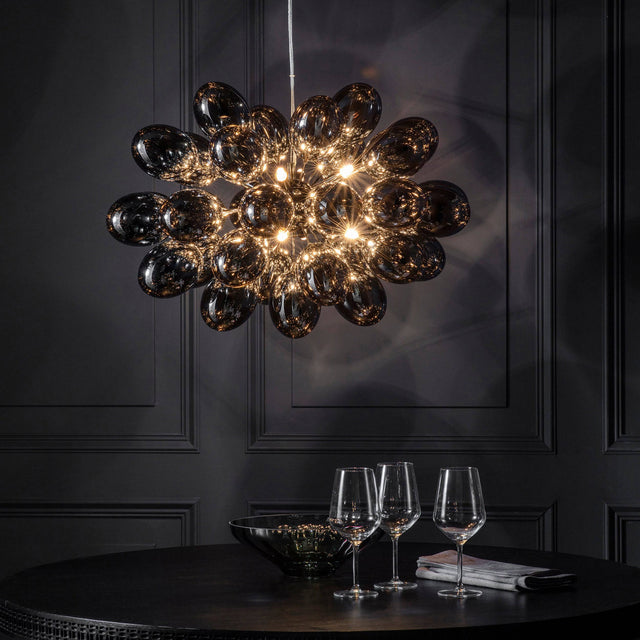 Infinity 8-Light Pendant Ceiling Light Black Chrome - Comet Lighting