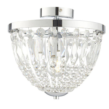 Iona Flush Ceiling Light Chrome Plated - Comet Lighting