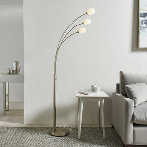 Jaspa 3-Light Floor Lamp Satin Nickel - Comet Lighting