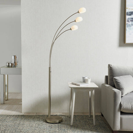 Jaspa 3-Light Floor Lamp Satin Nickel - Comet Lighting