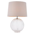 Jemma Clear Table Lamp & Mia Natural Shade - Comet Lighting