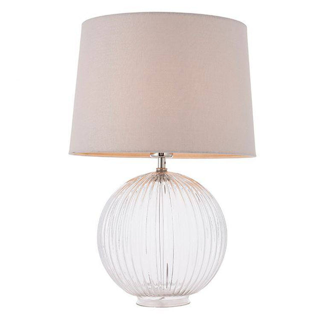 Jemma Clear Table Lamp & Mia Natural Shade - Comet Lighting