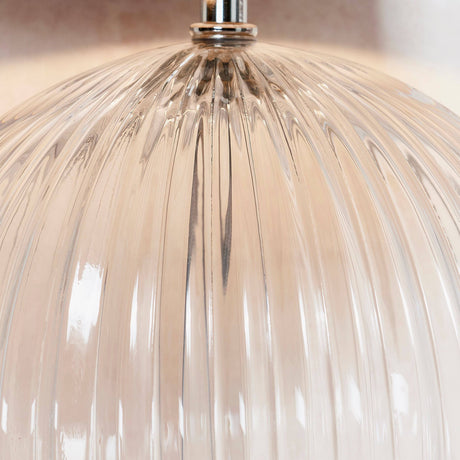 Jemma Clear Table Lamp & Mia Natural Shade - Comet Lighting