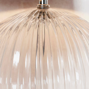 Jemma Clear Table Lamp & Mia Vintage White Shade - Comet Lighting