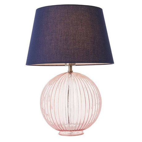 Jemma Dusky Pink Table Lamp & Evie Navy Shade - Comet Lighting