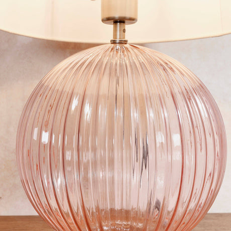 Jemma Dusky Pink Table Lamp & Mia Natural Shade - Comet Lighting