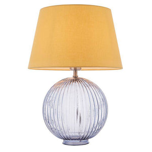 Jemma Smokey Grey Table Lamp & Evie Yellow Shade - Comet Lighting