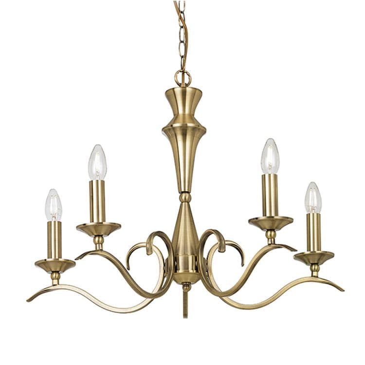 Kora 5-Light Pendant Ceiling Light Antique Brass - Comet Lighting