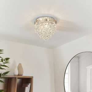 Kristen 3-Light Flush Ceiling Light Chrome - Comet Lighting
