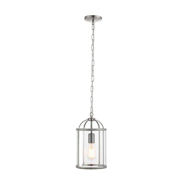 Lambeth 1-Light Pendant Ceiling Light Satin Nickel - Comet Lighting