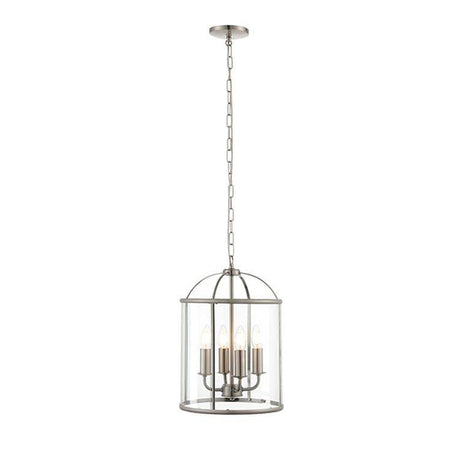 Lambeth 4-Light Pendant Ceiling Light Satin Nickel - Comet Lighting