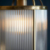 Lambeth Ribbed Pendant Ceiling Light Antique Brass - Comet Lighting