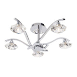 Langella 5-Light Semi Flush Ceiling Light Chrome - Comet Lighting