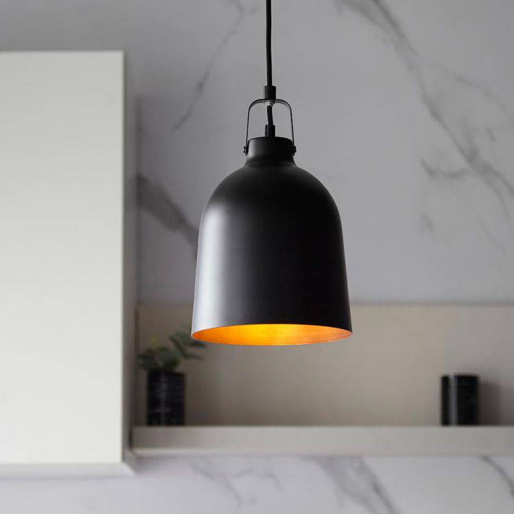 Lazenby Pendant Ceiling Light Matt Black - Comet Lighting