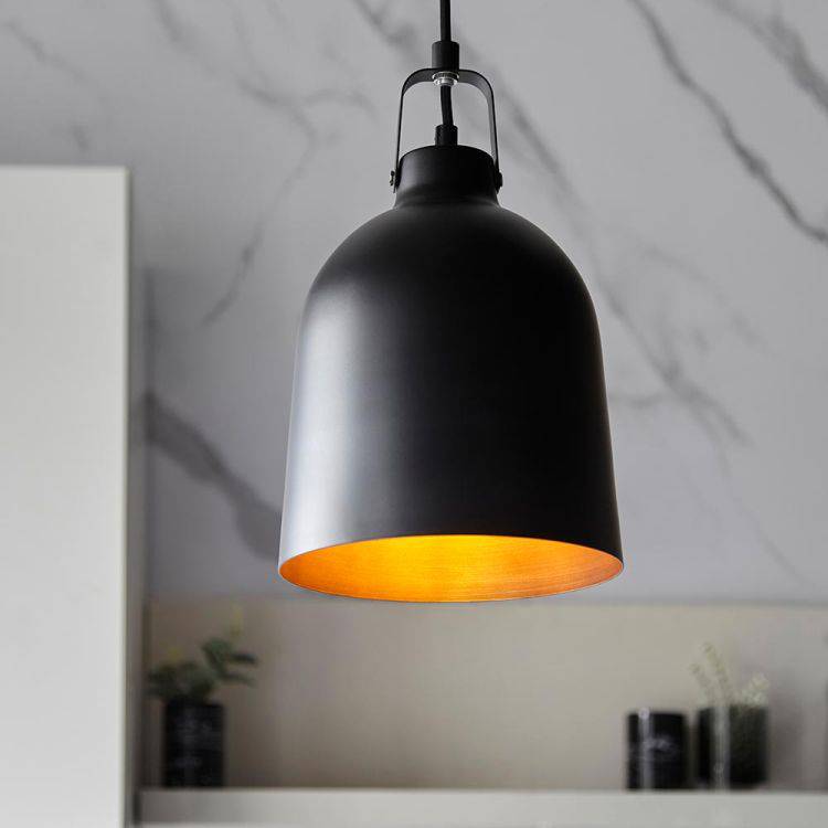 Lazenby Pendant Ceiling Light Matt Black - Comet Lighting