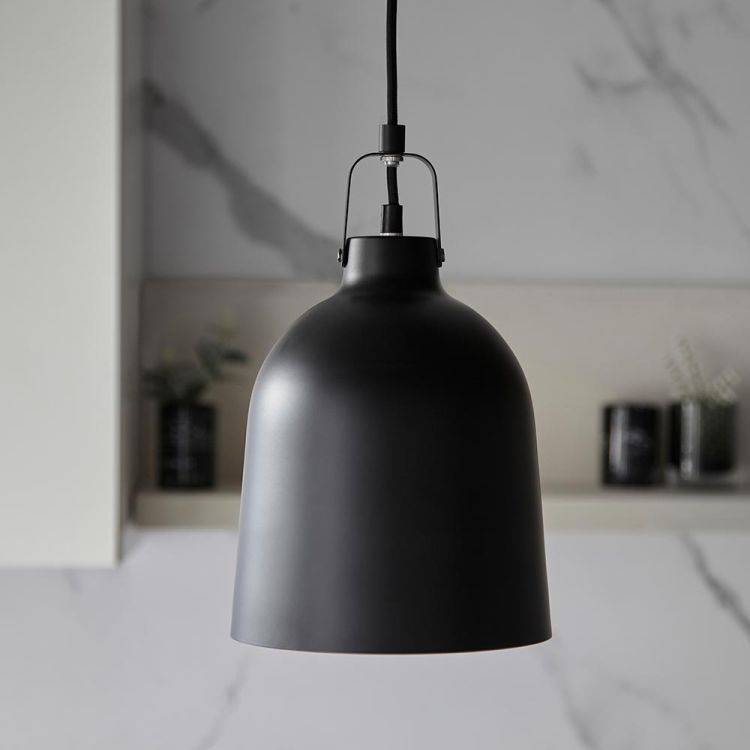 Lazenby Pendant Ceiling Light Matt Black - Comet Lighting