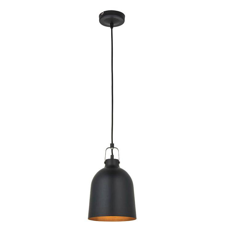 Lazenby Pendant Ceiling Light Matt Black - Comet Lighting