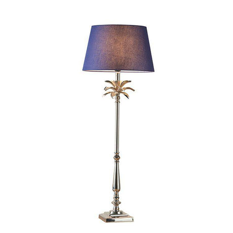 Leaf Table Lamp & Evie Navy Shade - Comet Lighting