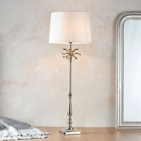 Leaf Tall Table Lamp & Mia Vintage White Shade - Comet Lighting