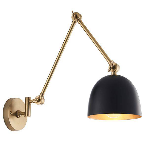 Lehal Swing Arm Wall Light Antique Brass - Comet Lighting