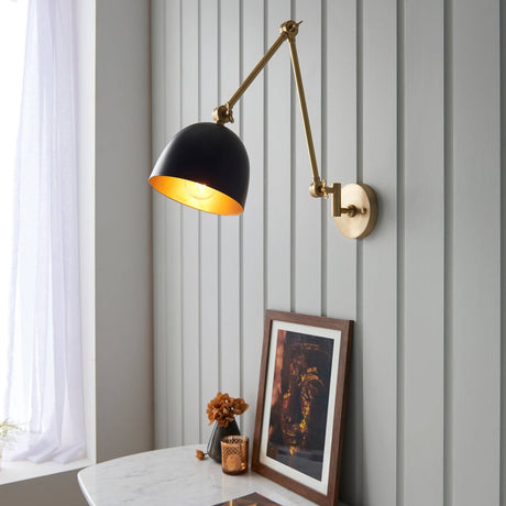 Lehal Swing Arm Wall Light Antique Brass - Comet Lighting