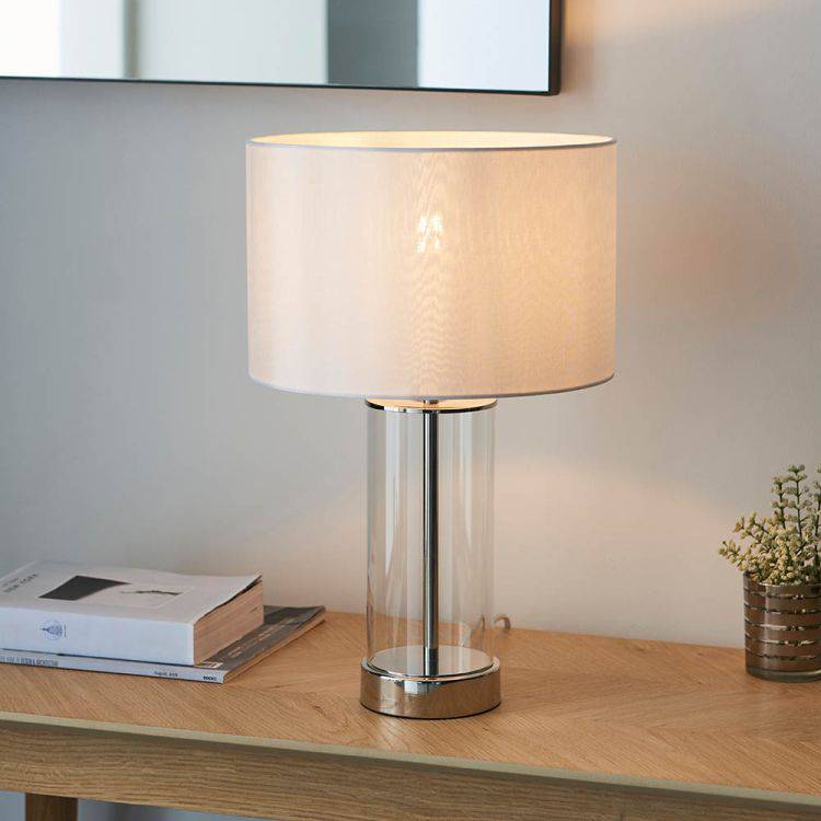 Lessina Small Touch Table Lamp Bright Nickel - Comet Lighting