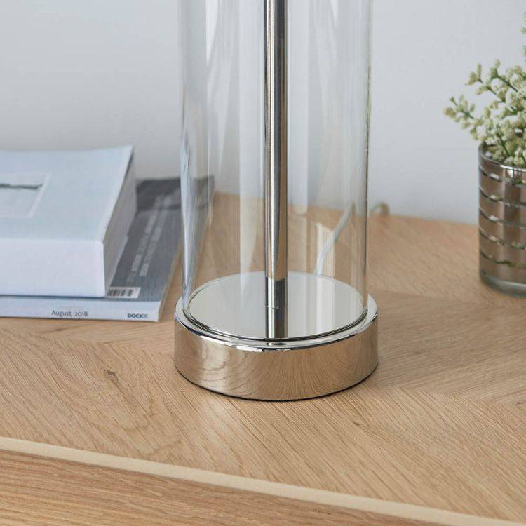 Lessina Small Touch Table Lamp Bright Nickel - Comet Lighting