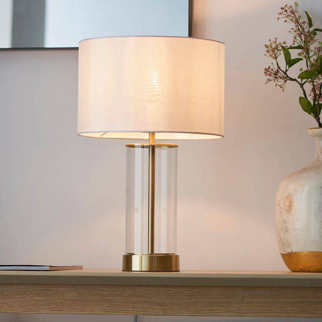 Lessina Small Touch Table Lamp Satin Brass - Comet Lighting