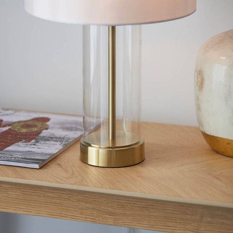 Lessina Small Touch Table Lamp Satin Brass - Comet Lighting