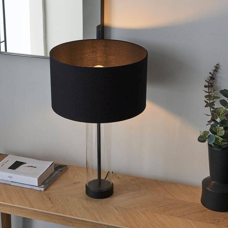 Lessina Touch Table Lamp Matt Black - Comet Lighting