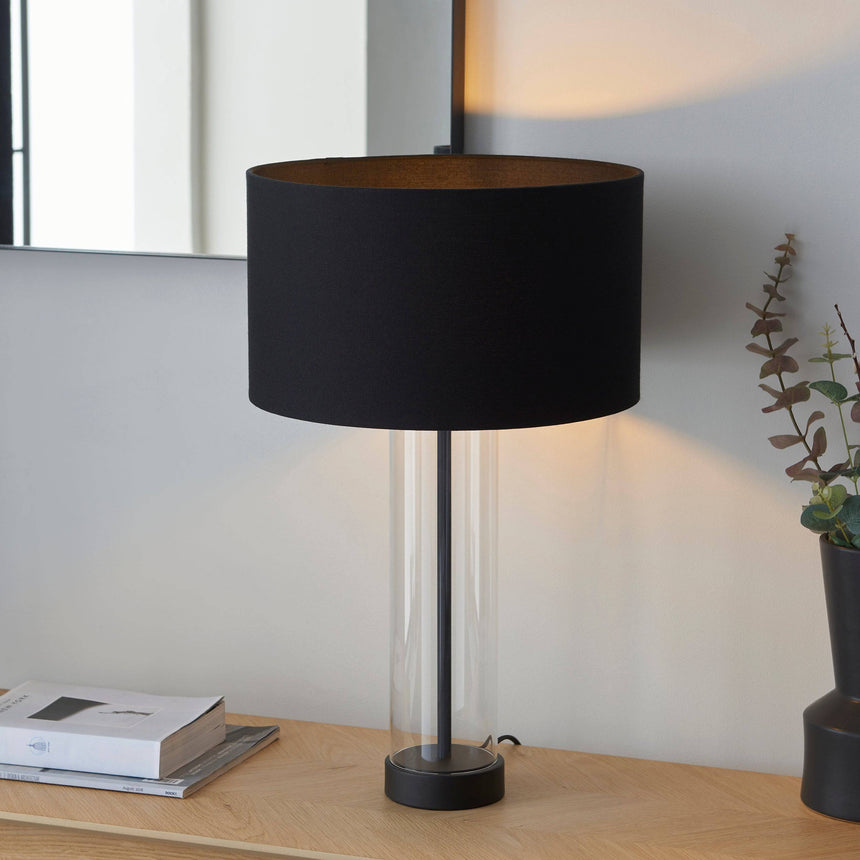 Lessina Touch Table Lamp Matt Black - Comet Lighting