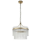 Marietta 3lt Pendant Ceiling Light Antique Brass - Comet Lighting