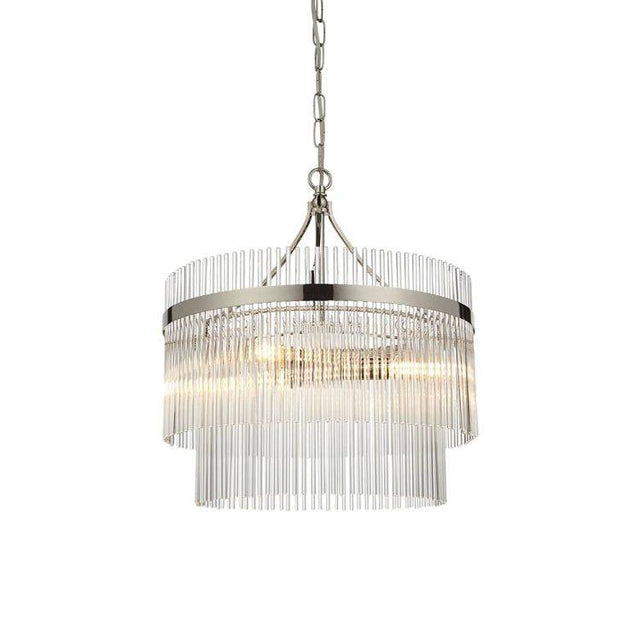 Marietta 3lt Pendant Ceiling Light Polished Nickel - Comet Lighting