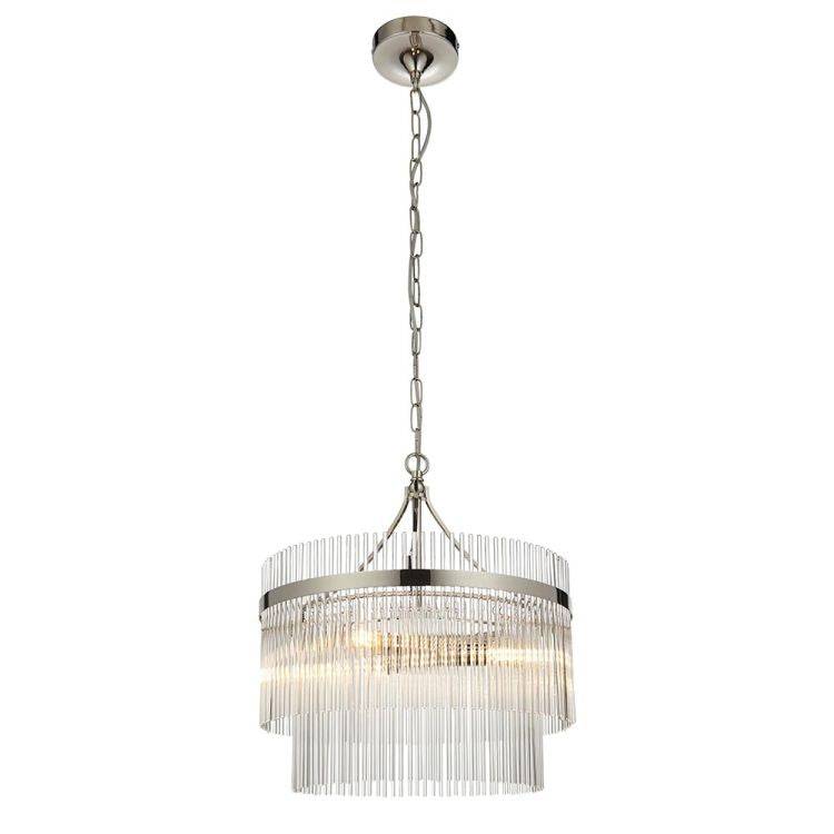 Marietta 3lt Pendant Ceiling Light Polished Nickel - Comet Lighting