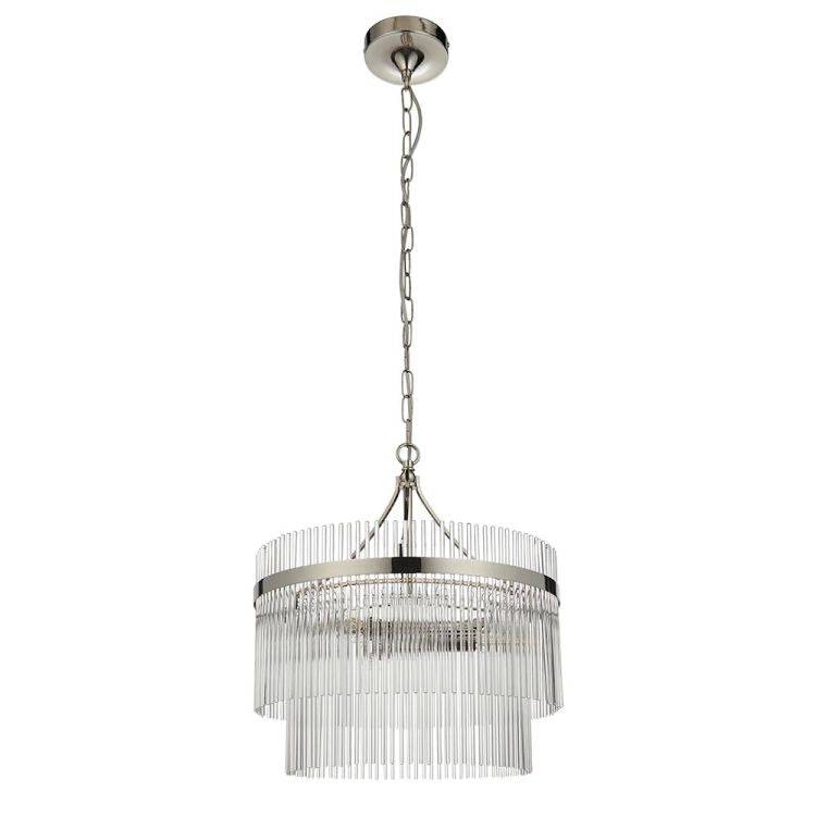 Marietta 3lt Pendant Ceiling Light Polished Nickel - Comet Lighting