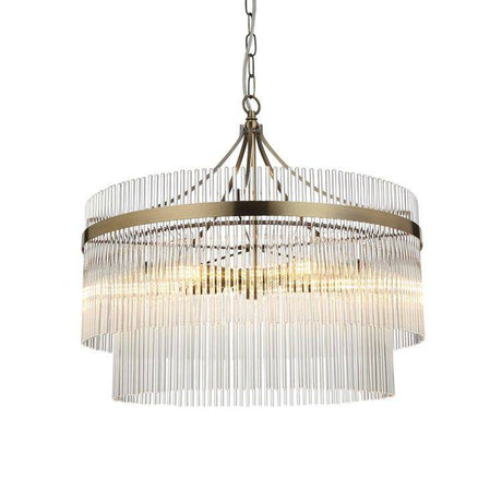 Marietta 5lt Pendant Ceiling Light Antique Brass - Comet Lighting